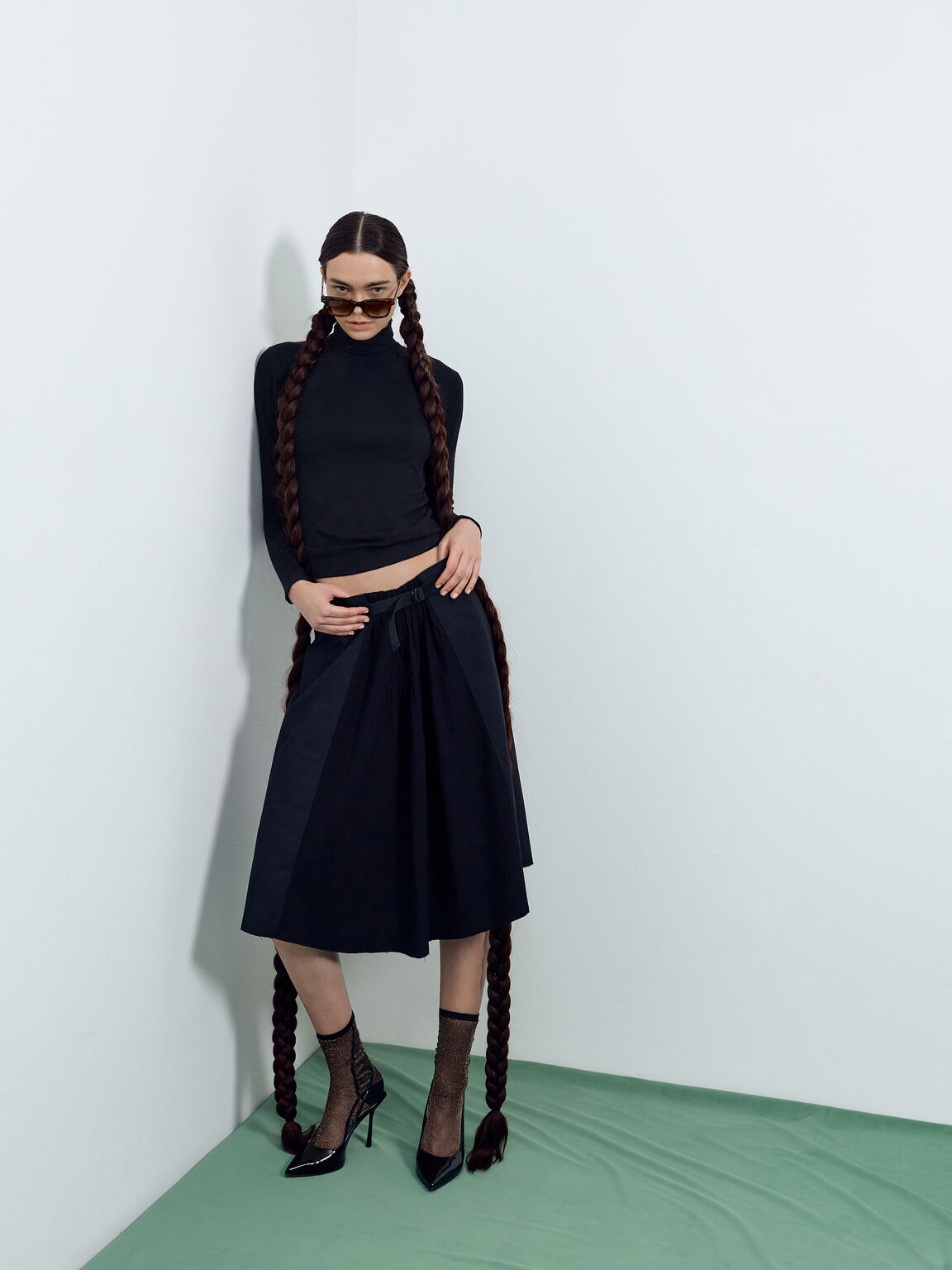 レザースリングバック スティレットパンプス, ブラックボックス, hi-res