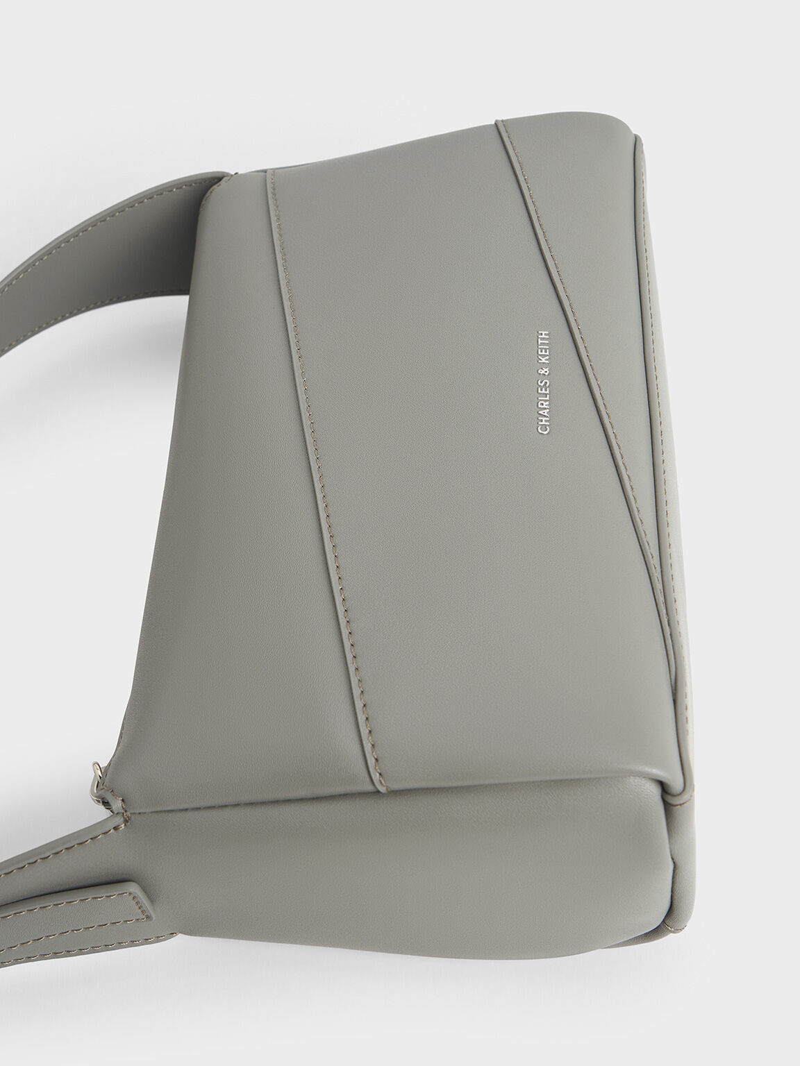 Trin トリン スラウチーショルダーバッグ, グレー, hi-res