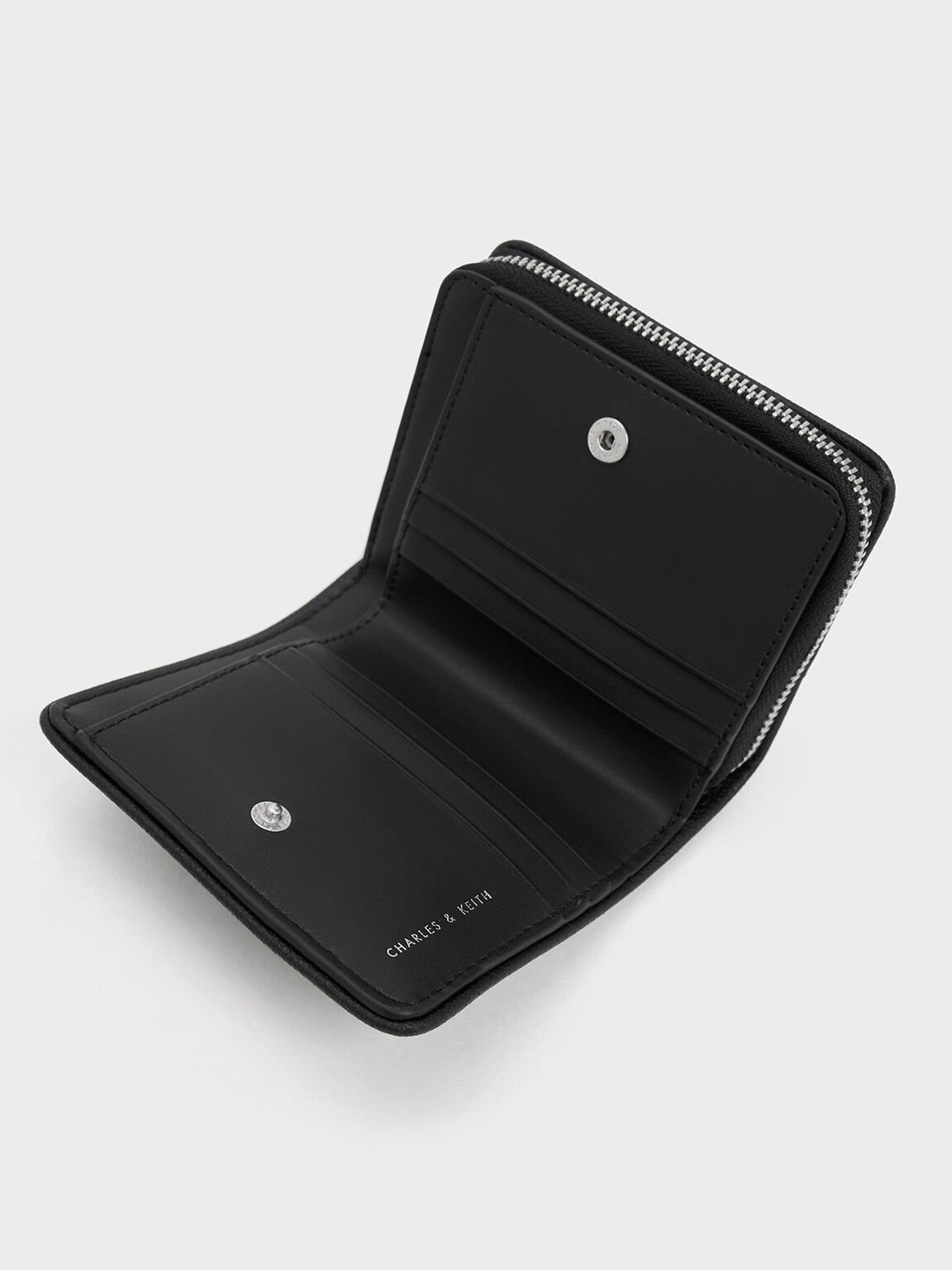 Anwen アンウェン キルトジップアラウンドウォレット, ノワール, hi-res