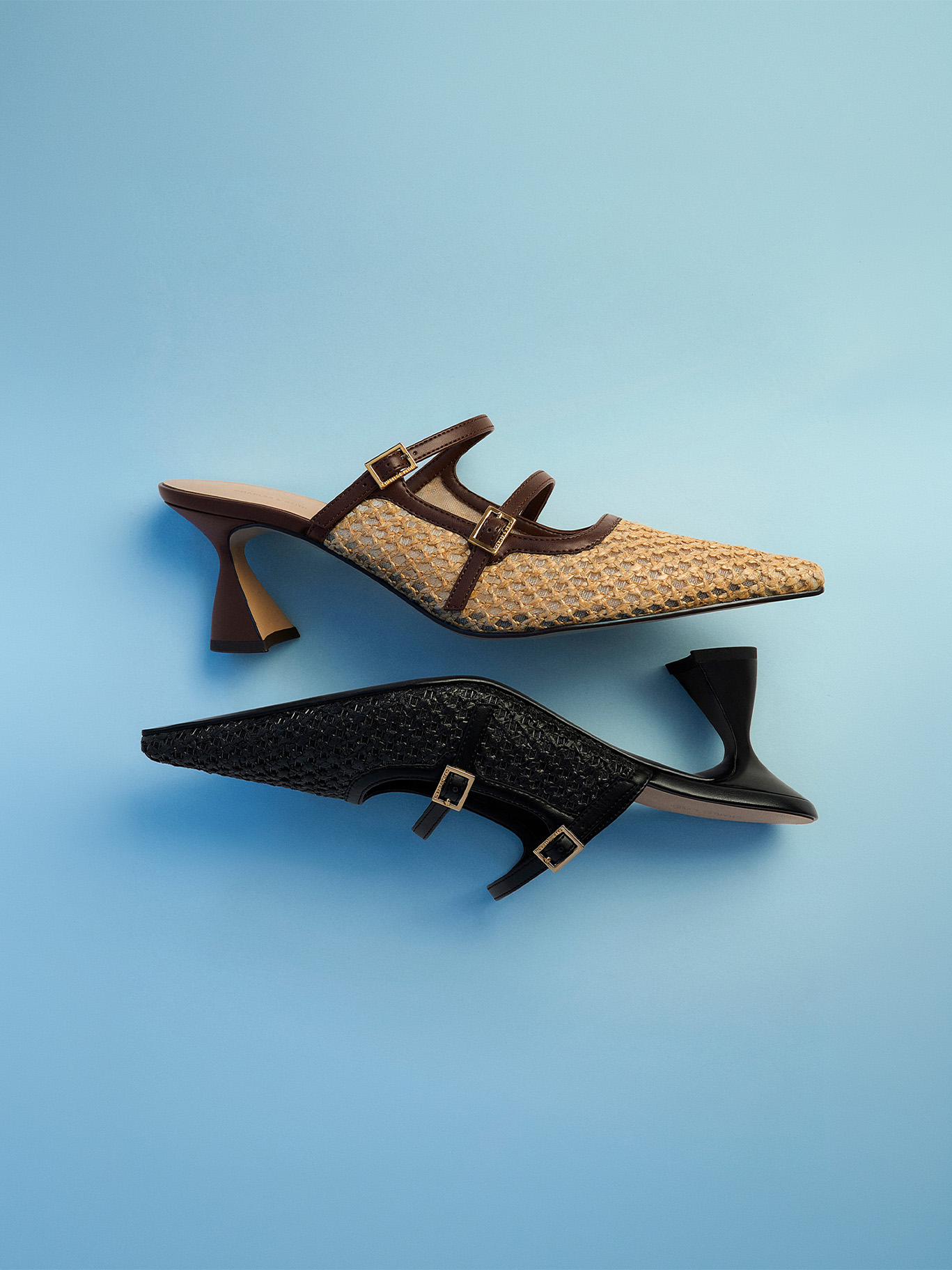 ラフィア スカルプチュラルヒール ポインテッドミュール - CHARLES & KEITH