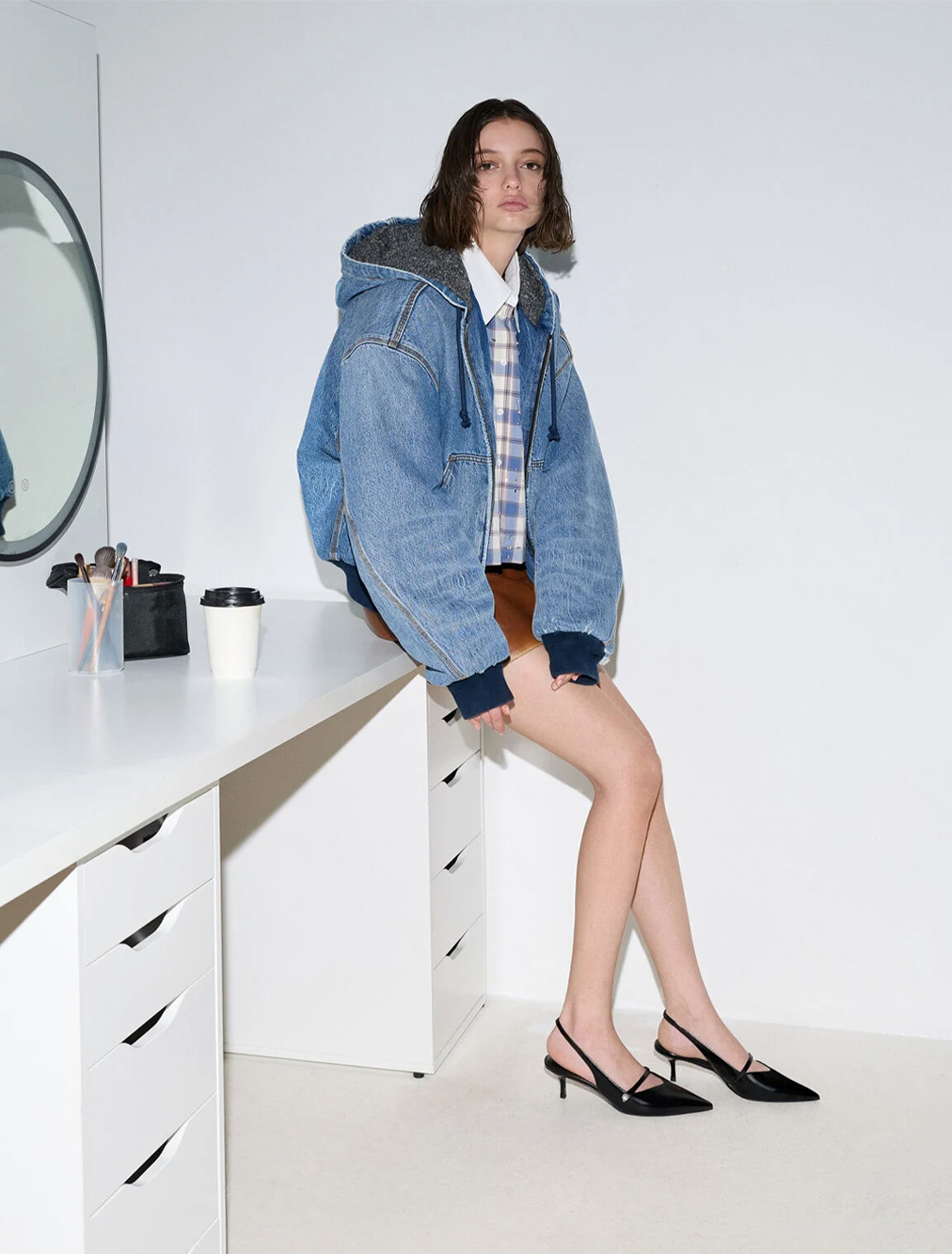 Helena ヘレナ パールスリングバックキトゥンヒール - CHARLES & KEITH