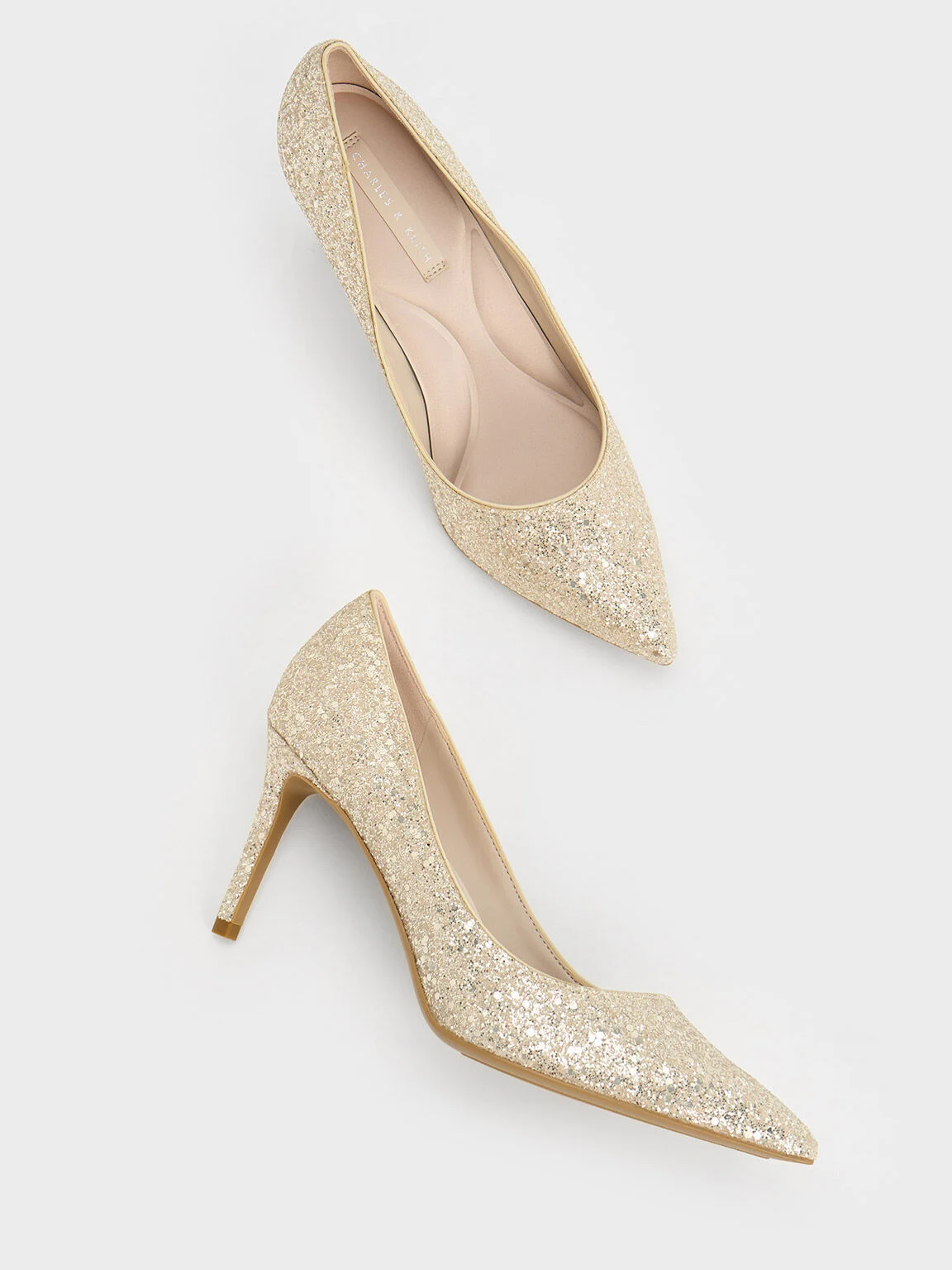 Emmy エミー ポインテッドトゥパンプス - ゴールド - CHARLES & KEITH