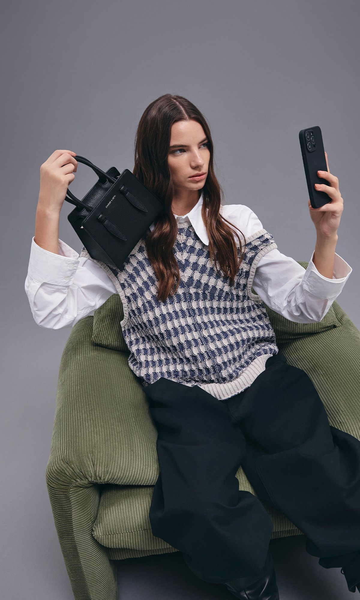 Allyn アリン ストラクチャートラペーズ トートバッグ - CHARLES & KEITH