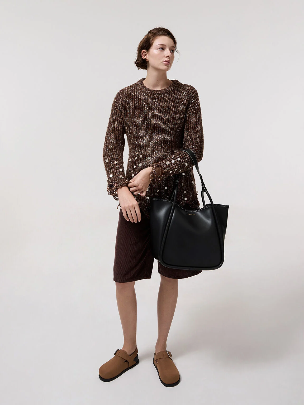 Lyla ライラ チューブラスラウチートートバッグ - ブラック - CHARLES & KEITH