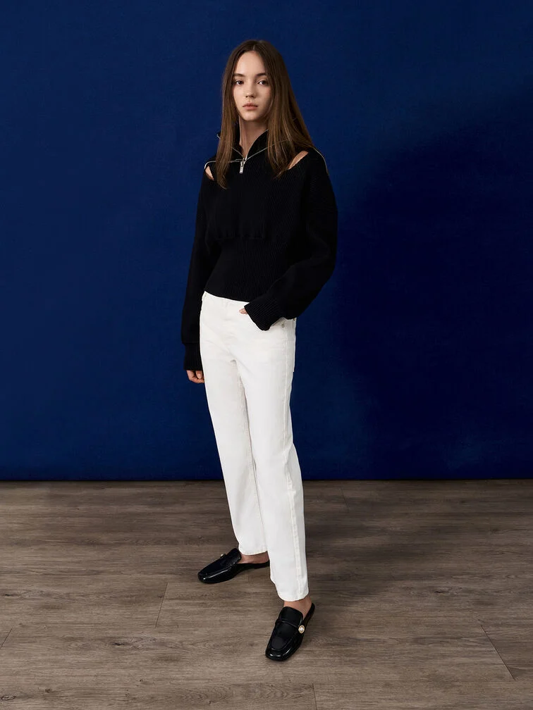 Women’s pearl-embellished loafer mules in black – CHARLES & KEITH