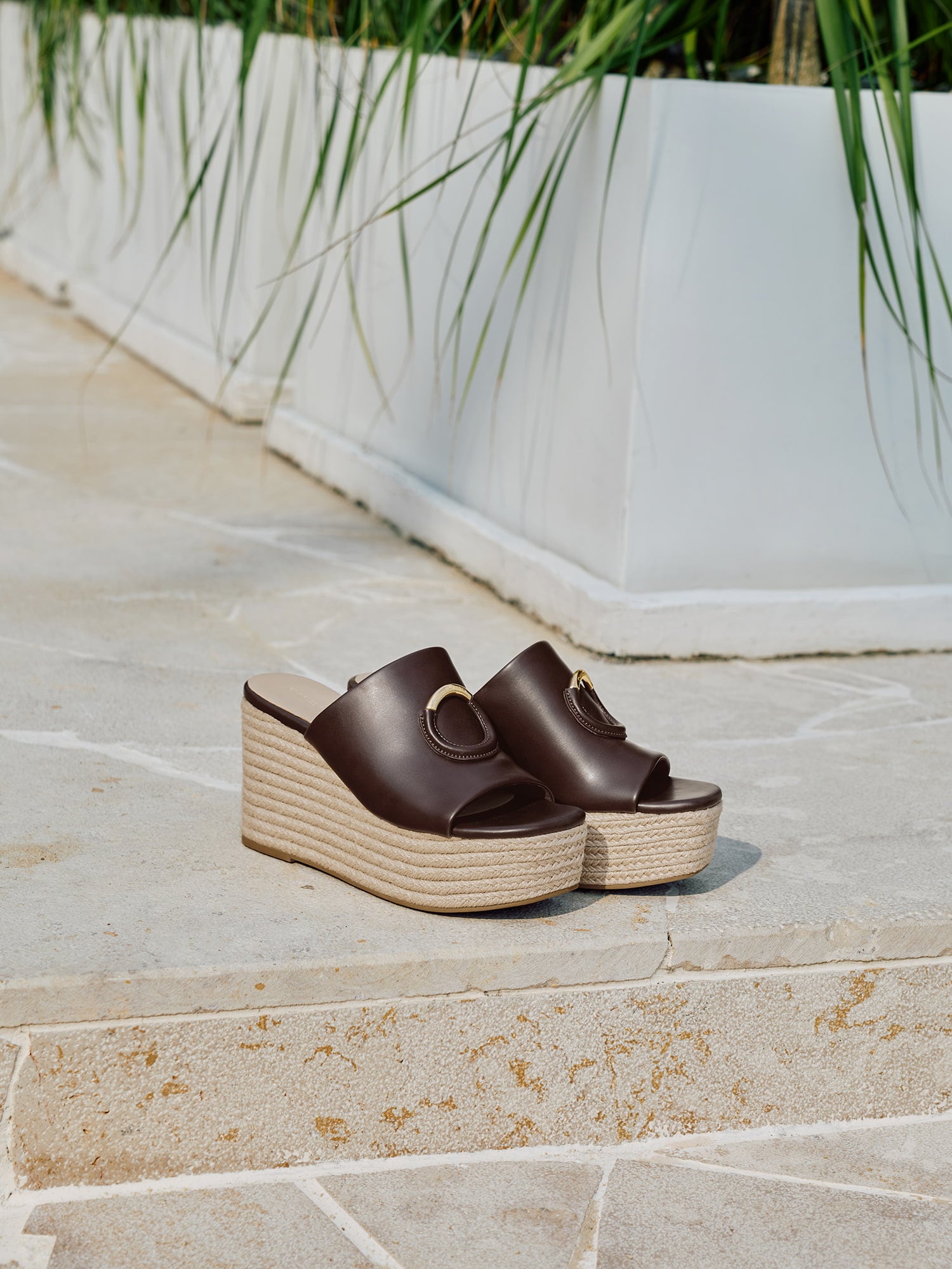 メタリックアクセント エスパドリーユウェッジ - CHARLES & KEITH