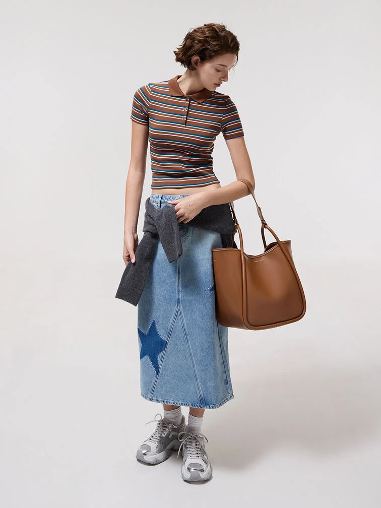 チョコレートカラーのLyla チューブラースラウチー トートバッグ – CHARLES & KEITH