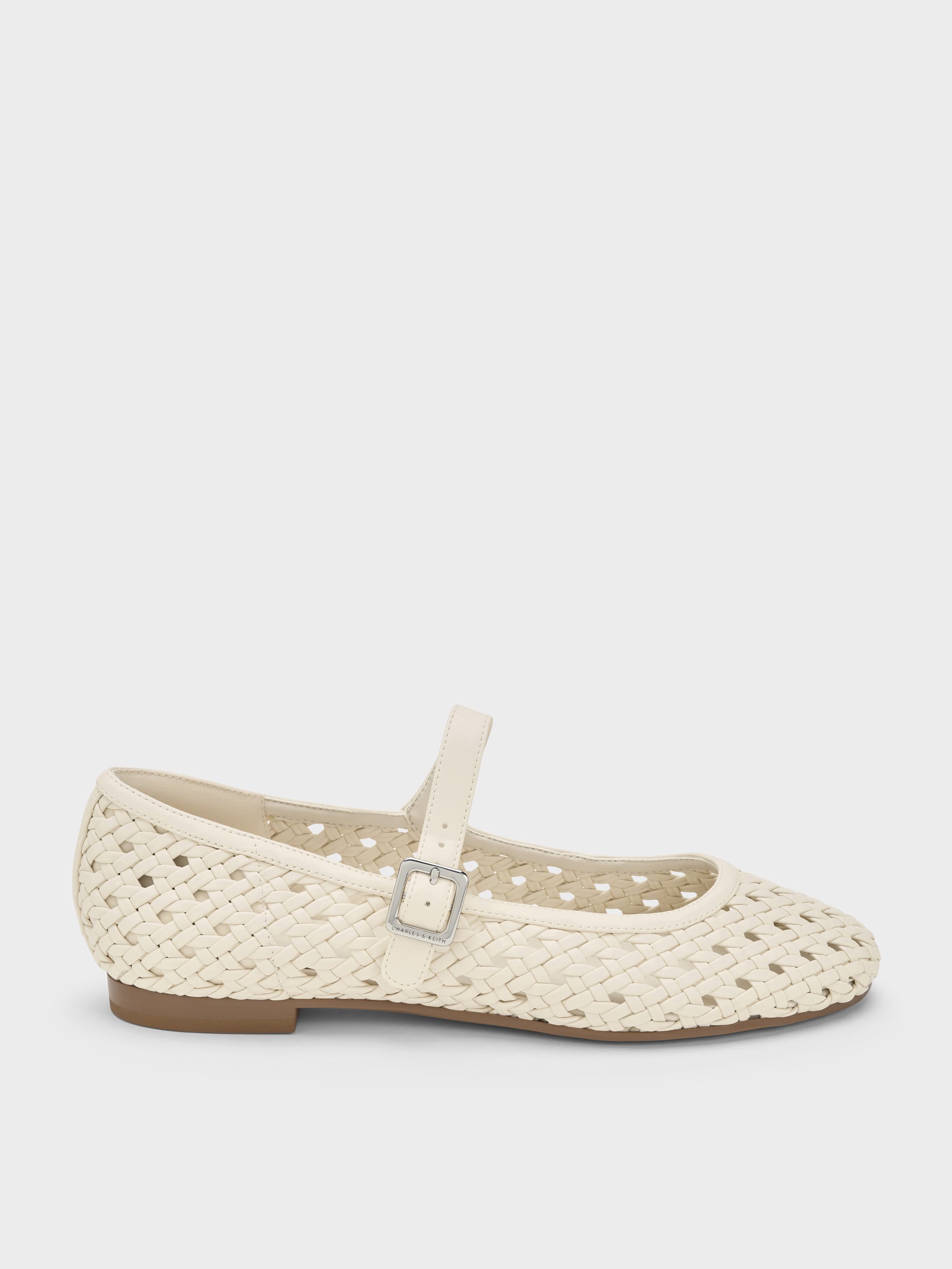 ウーブン メリージェーン フラット - クリーム | CHARLES & KEITH