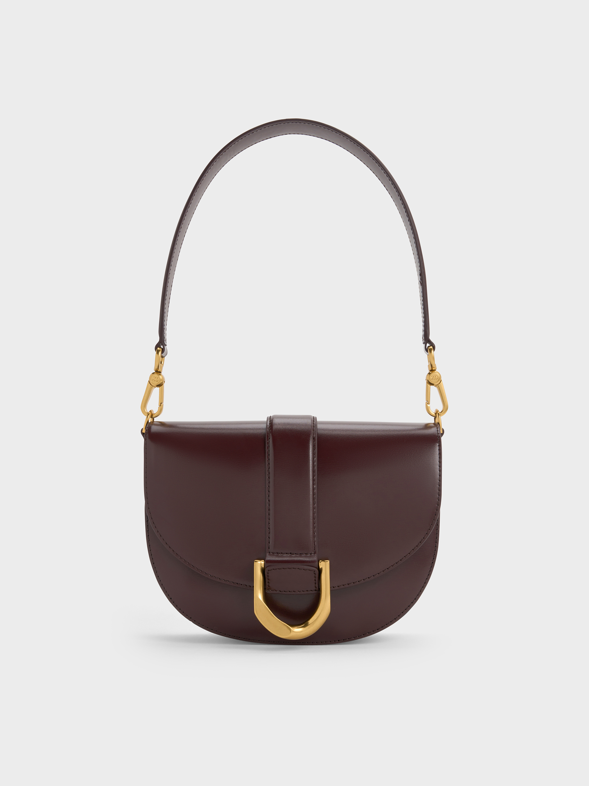 Gabine ガビーヌ レザーサドルバッグ - プラム | CHARLES & KEITH