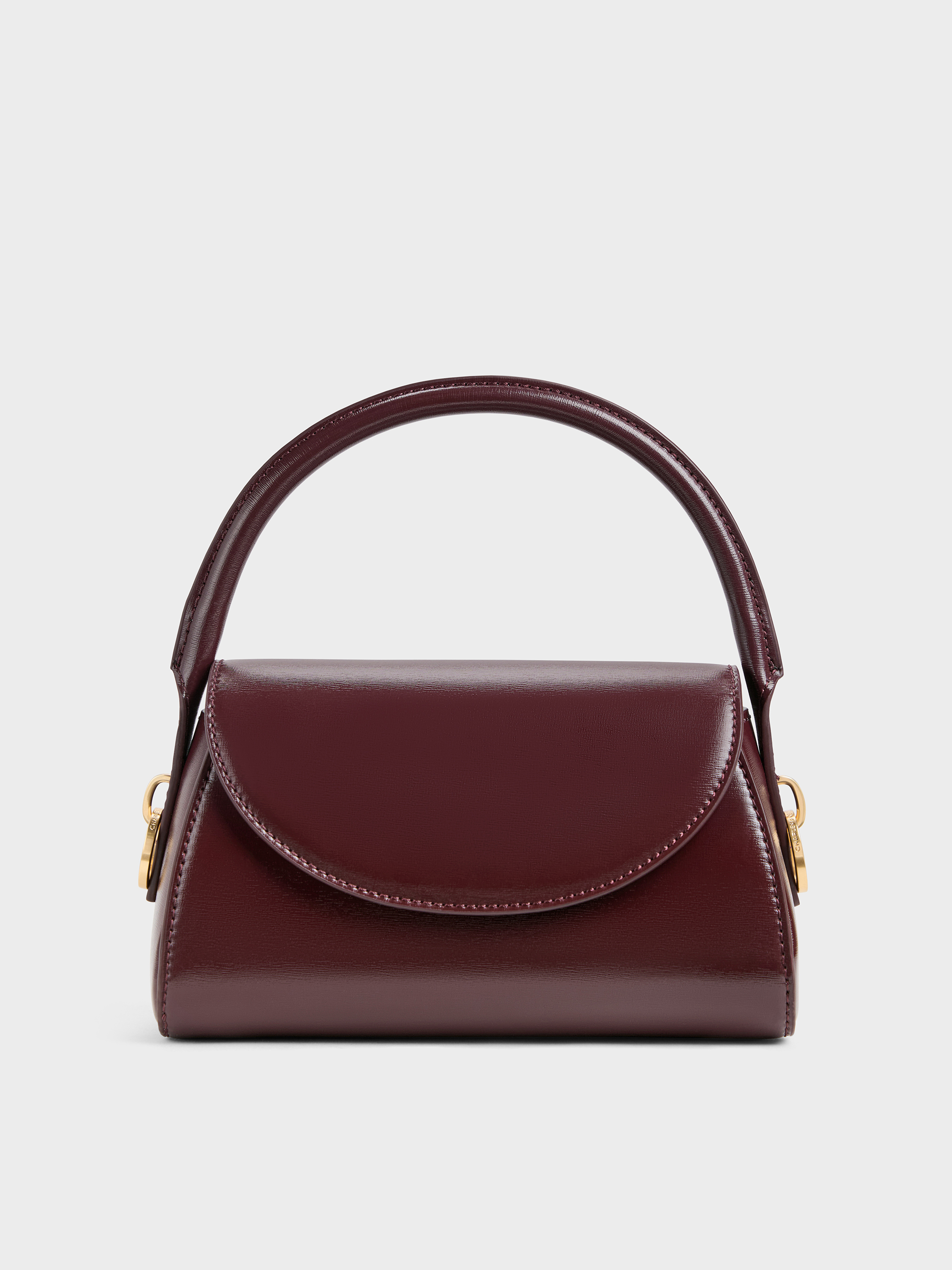 Kaila カイラ フラップトップハンドルバッグ - ワインベリーレッド 