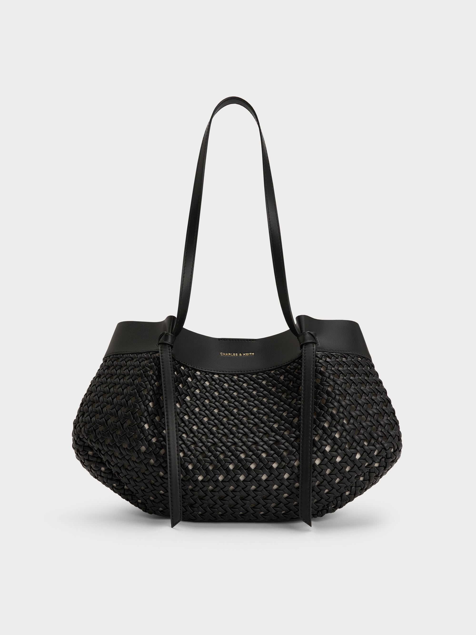 Calla カルラ ウーブン トートバッグ - ブラック | CHARLES & KEITH