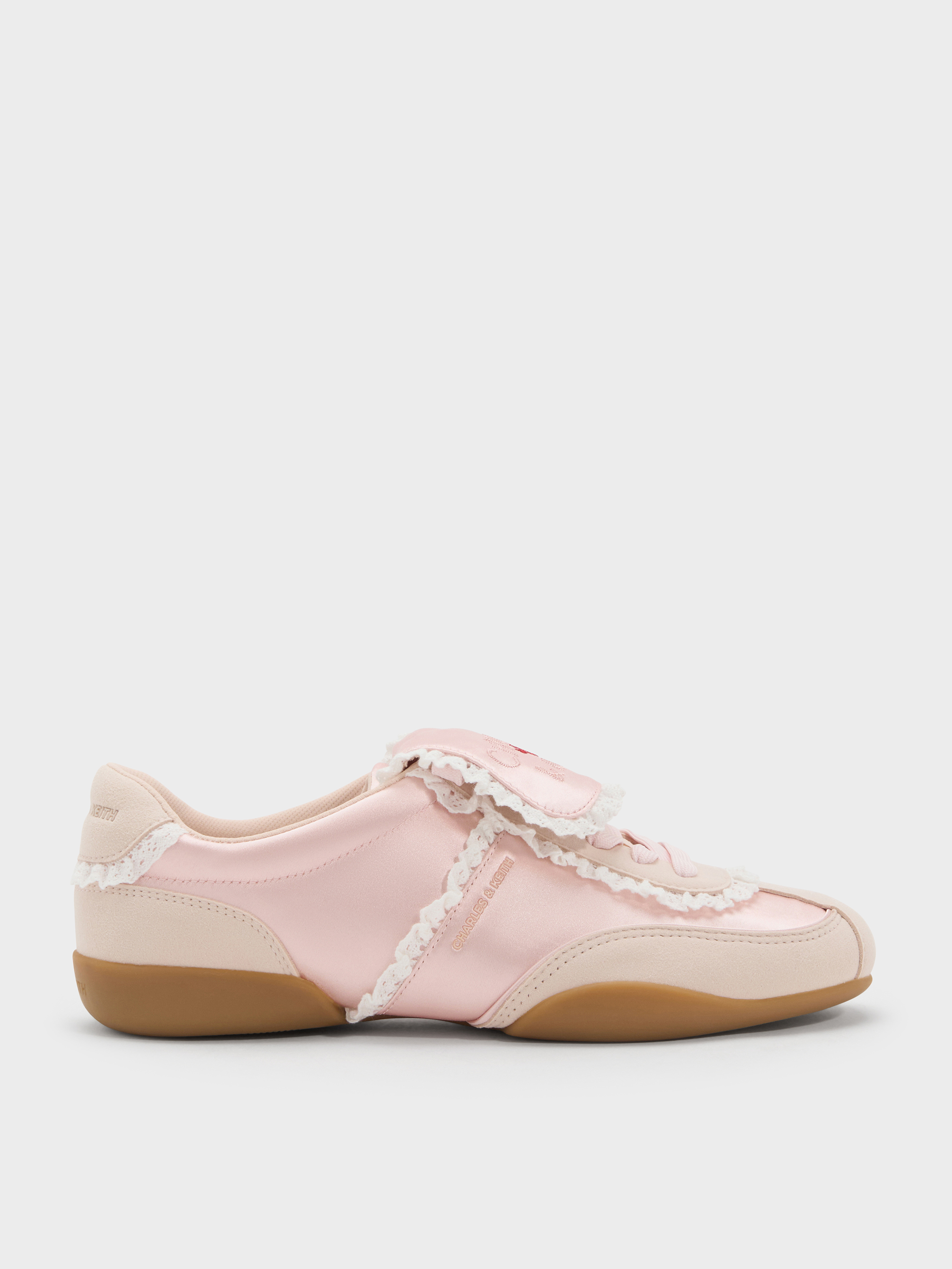 charles&kieith Louise ルーイレーストリムスニーカー ピンク Louise ルーイ レーストリムスニーカー - ライトピンク | CHARLES