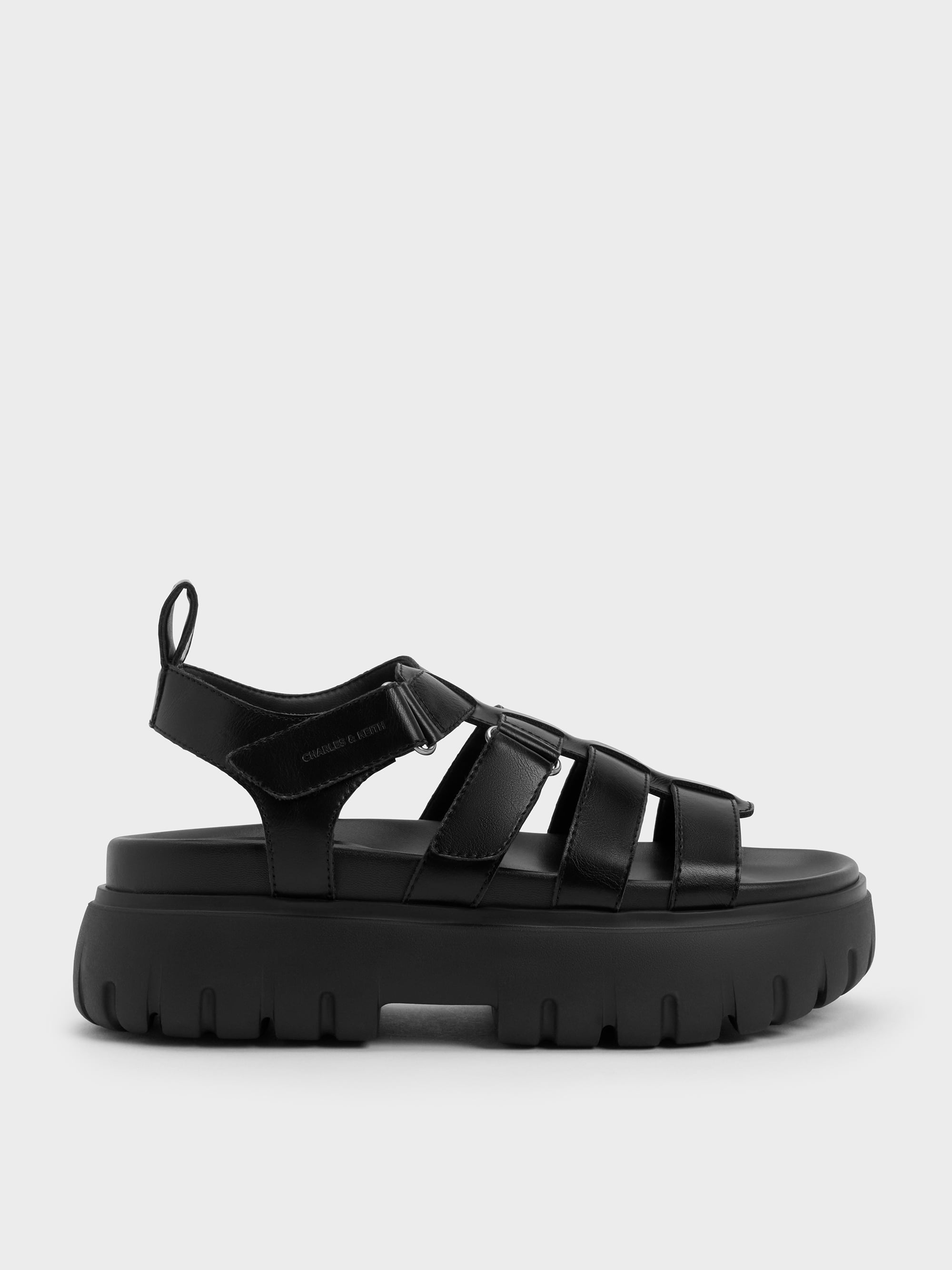 チャンキー ケージドサンダル - ブラック | CHARLES & KEITH