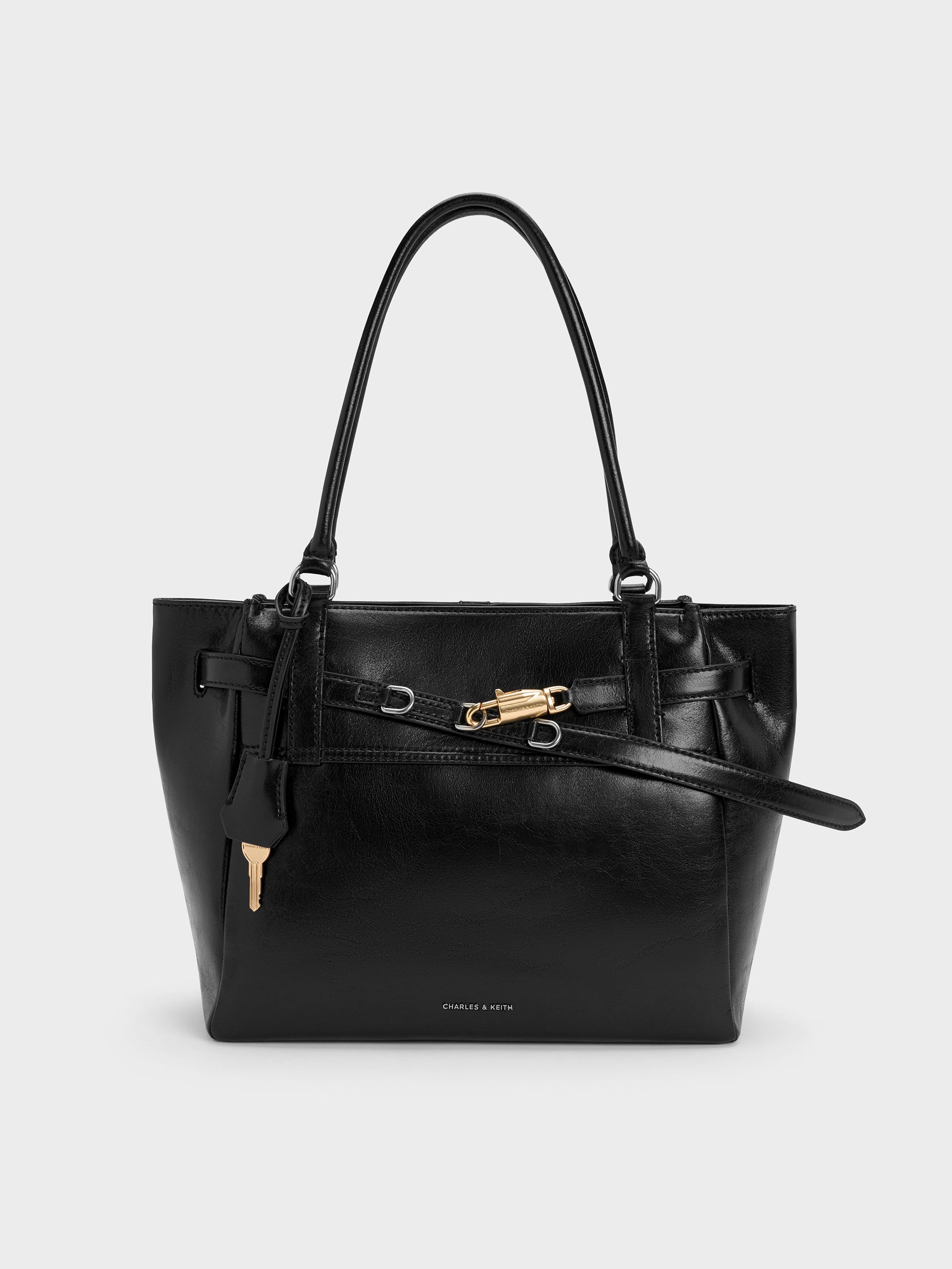 Delfina デルフィナ ベルトトートバッグ - ノワール | CHARLES & KEITH