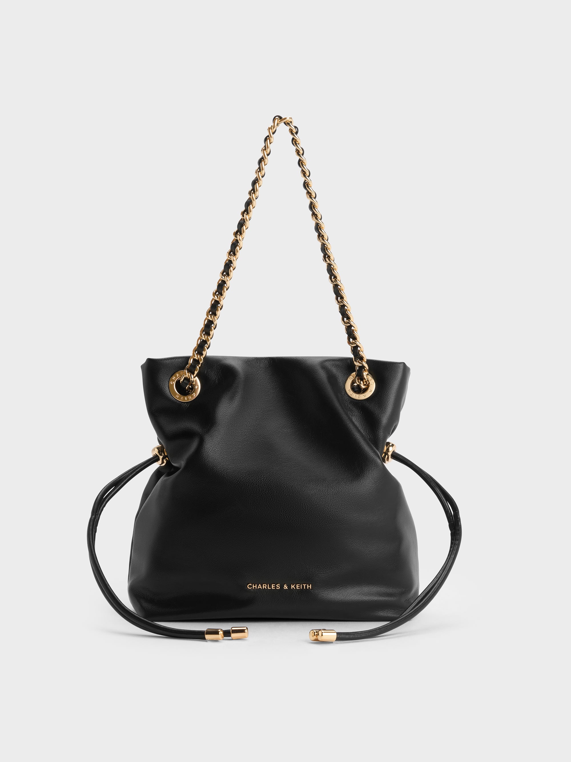CHARLES & KEITH アリアトートバッグ 黒 新品タグ、袋付き】CHARLES & KEITH アリアトートバッグ 黒 【公式通販】