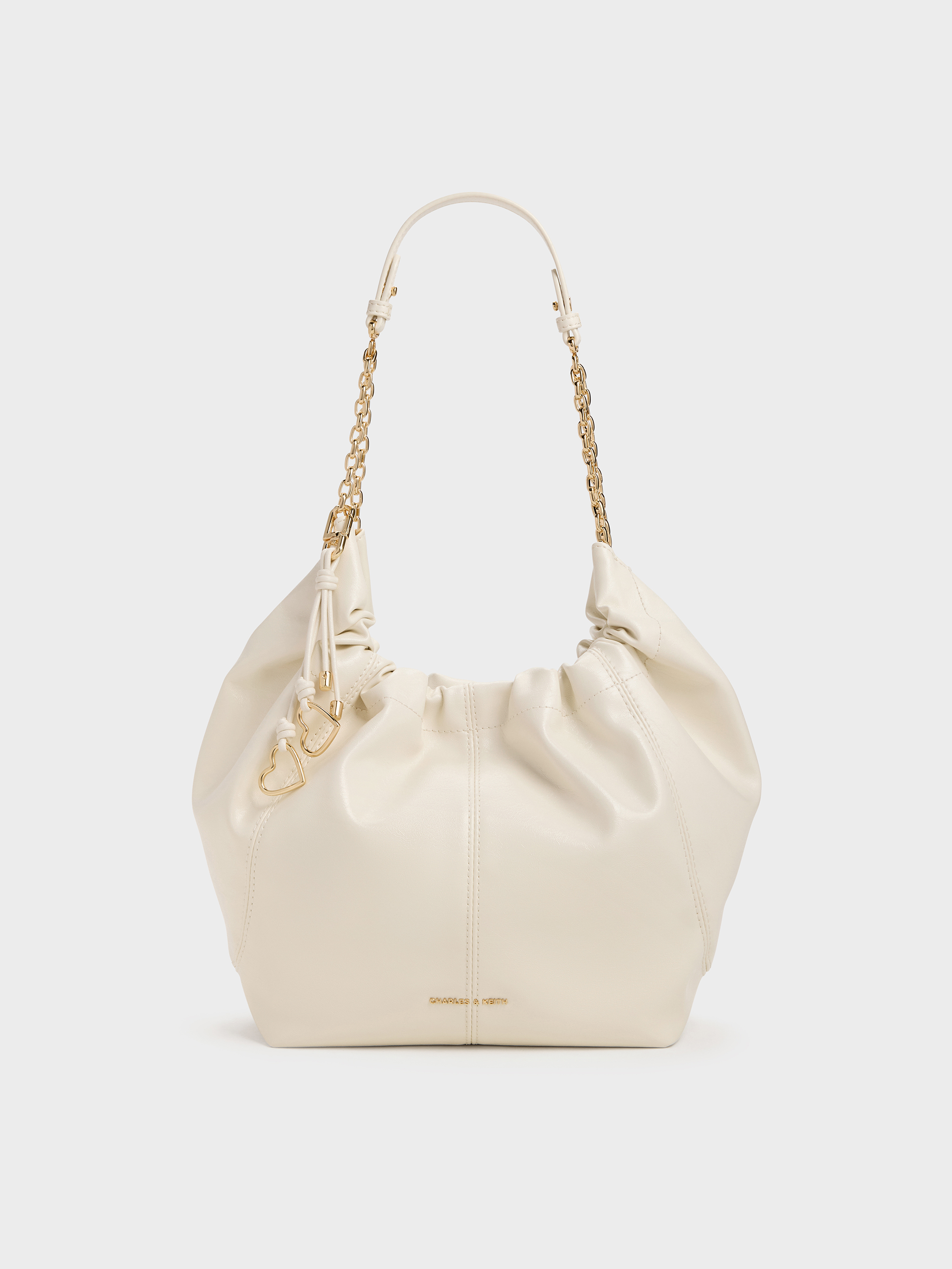 Ciara シアラ ルーシュドホーボーバッグ - Cream | CHARLES & KEITH