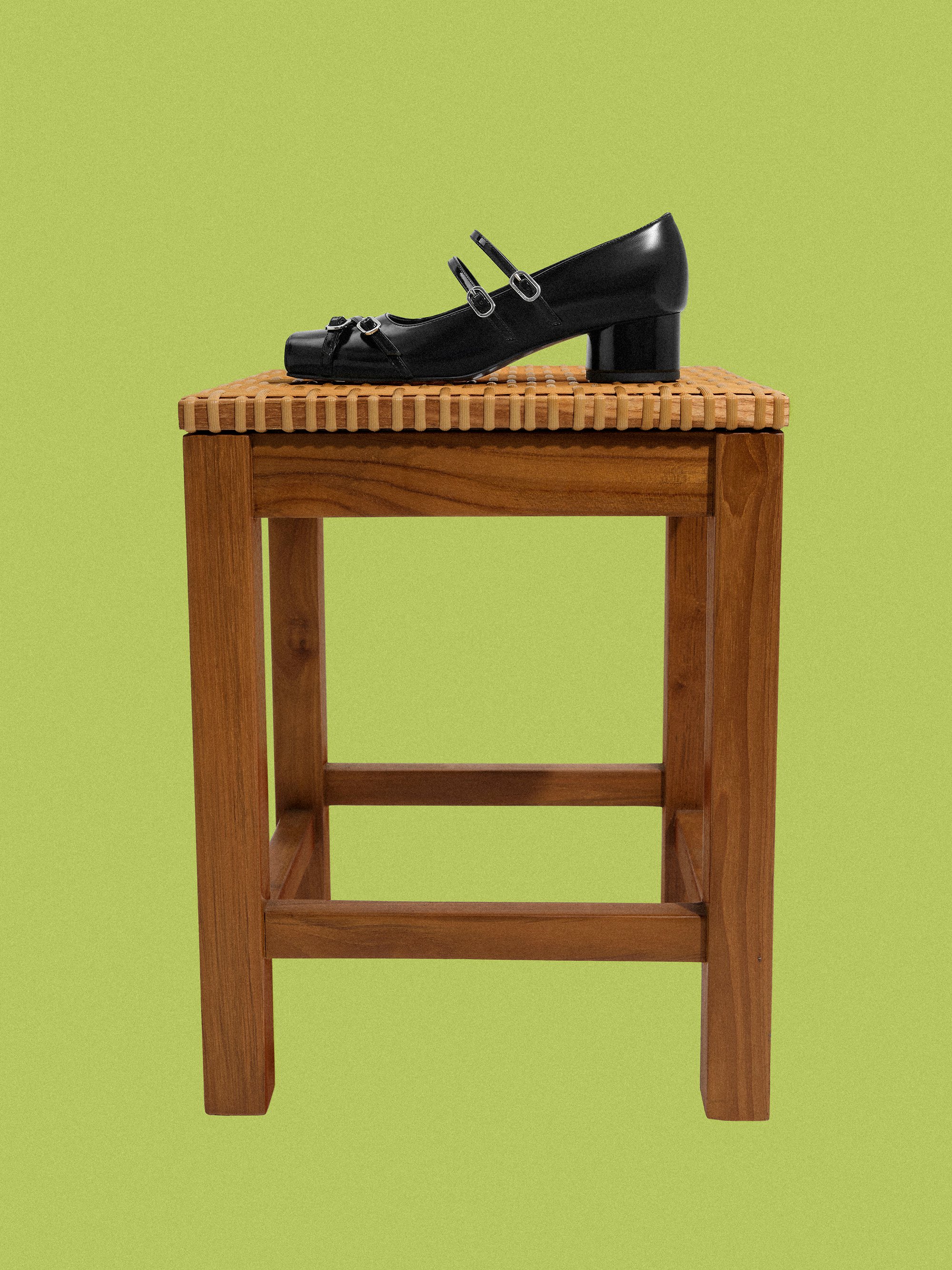 Janis ジャニス ダブルストラップ メリージェーンパンプス, ブラックボックス, hi-res