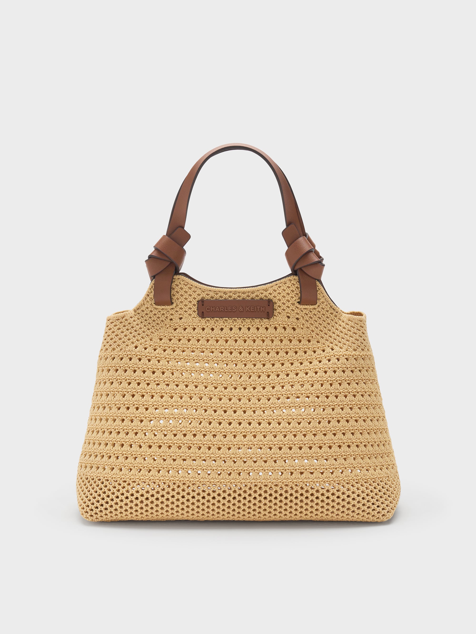 ノットハンドル ニットトートバッグ - ベージュ | CHARLES & KEITH