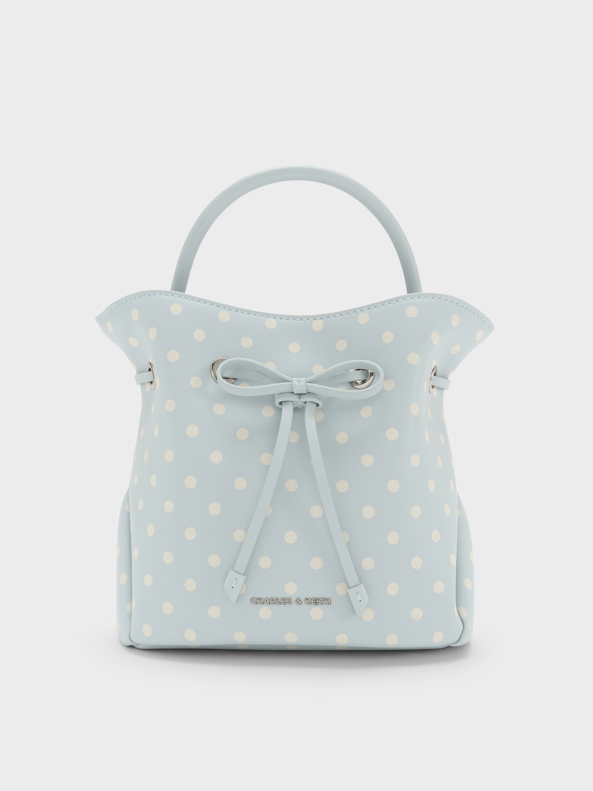新品 ヘーゼル ポルカドット ボウバッグ リボン CHARLES & KEITH CHARLES & KEITH｜Hazel ヘーゼル ポルカドットボウトップハンドル