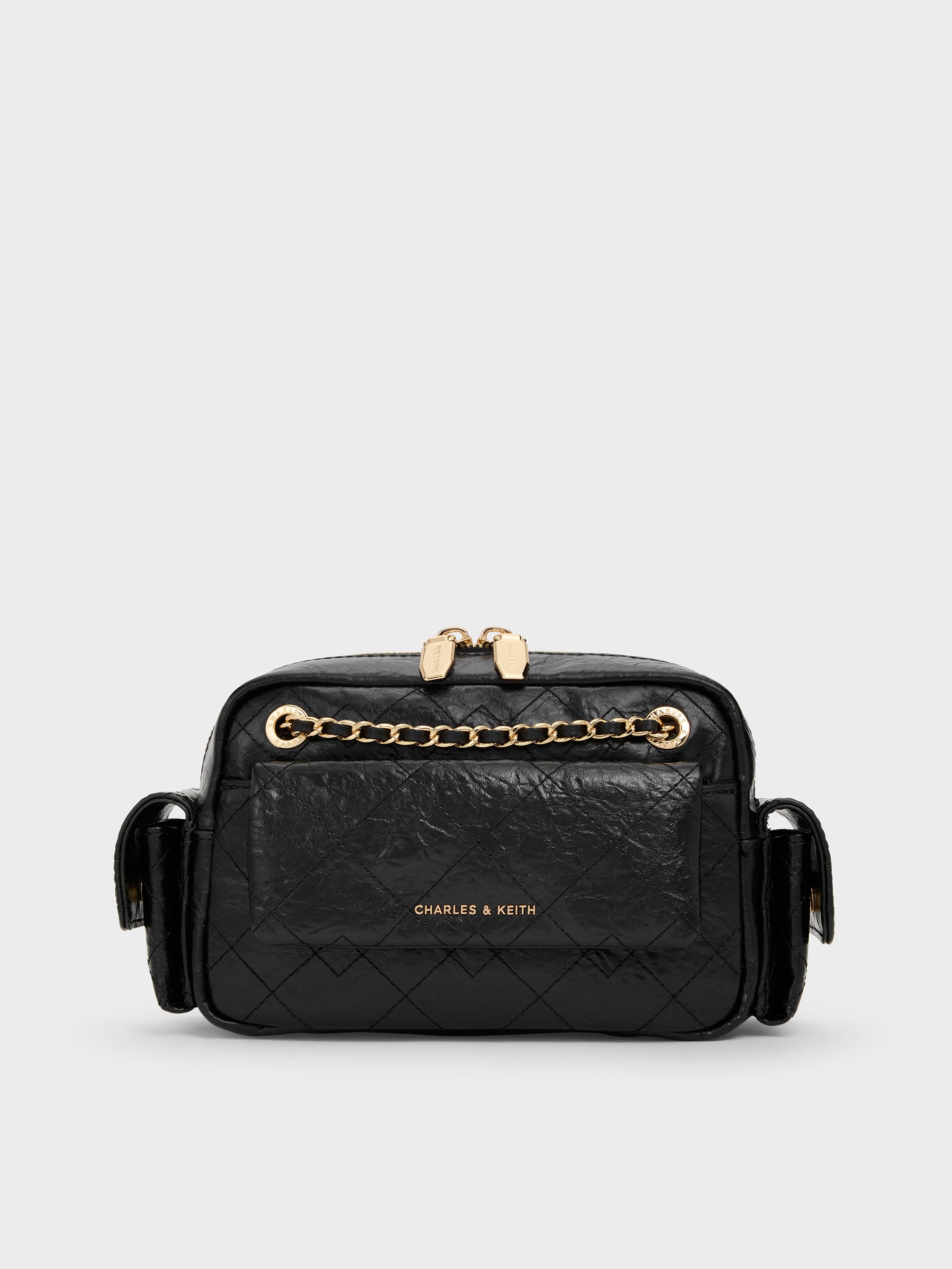 Duo ドゥオ キルトクロスボディーバッグ - Black | CHARLES & KEITH