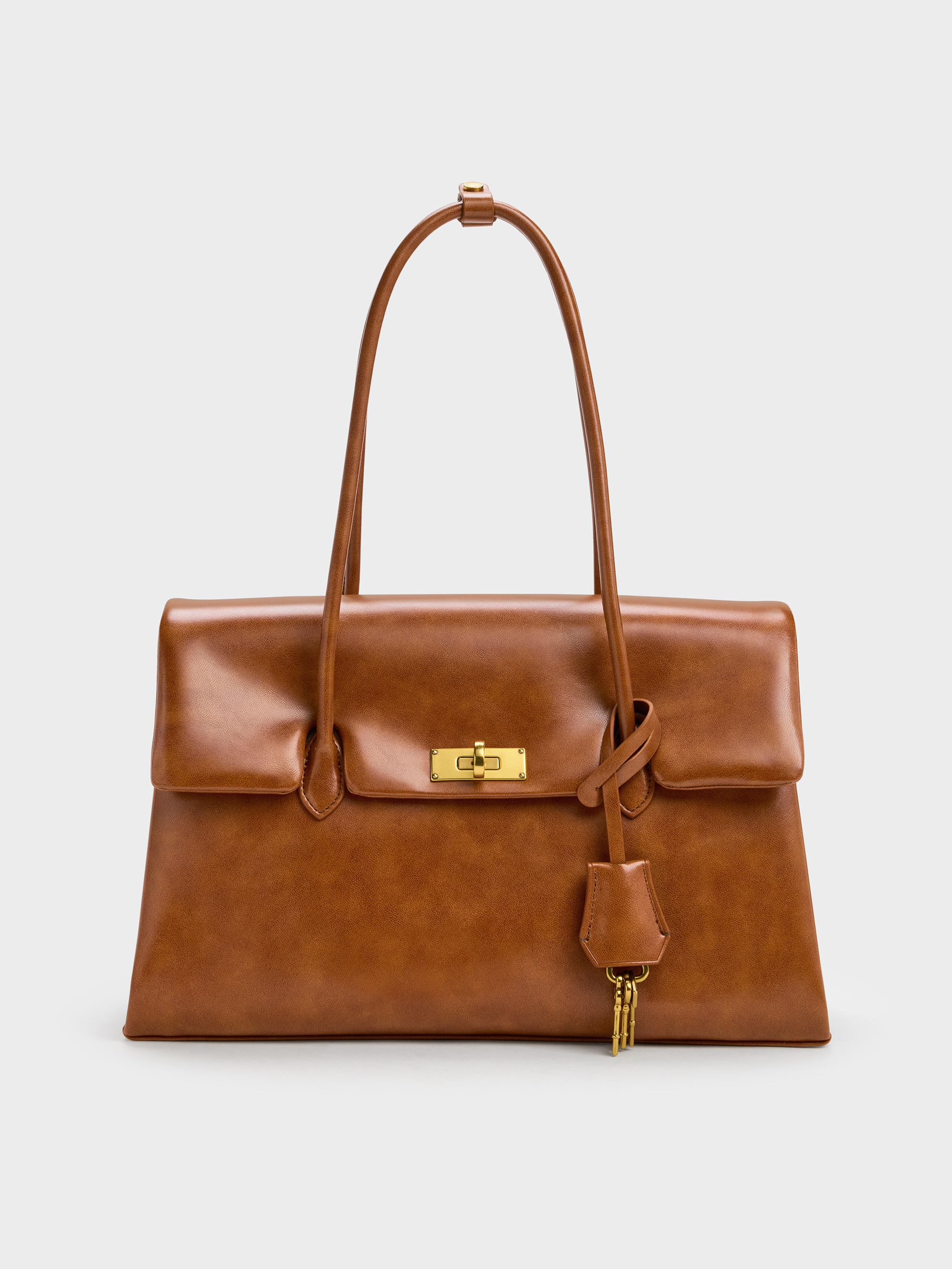 Kerry ケリー ターンロック ダブルハンドルトラペーズトートバッグ