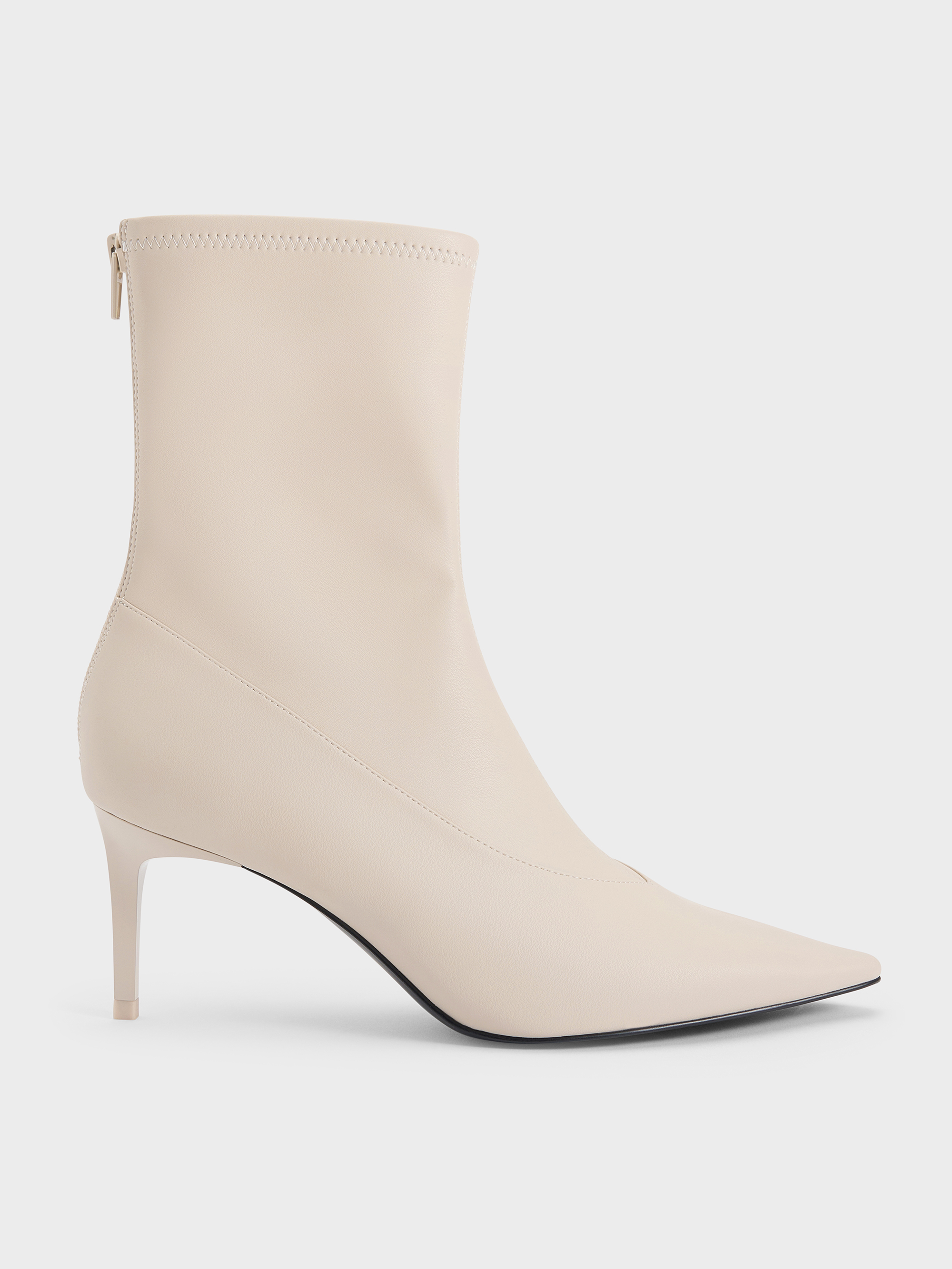 【7】OFF-WHITE グラデーションポインテッドトゥブーツ ポインテッドトゥ スティレットヒールアンクルブーツ - チョーク