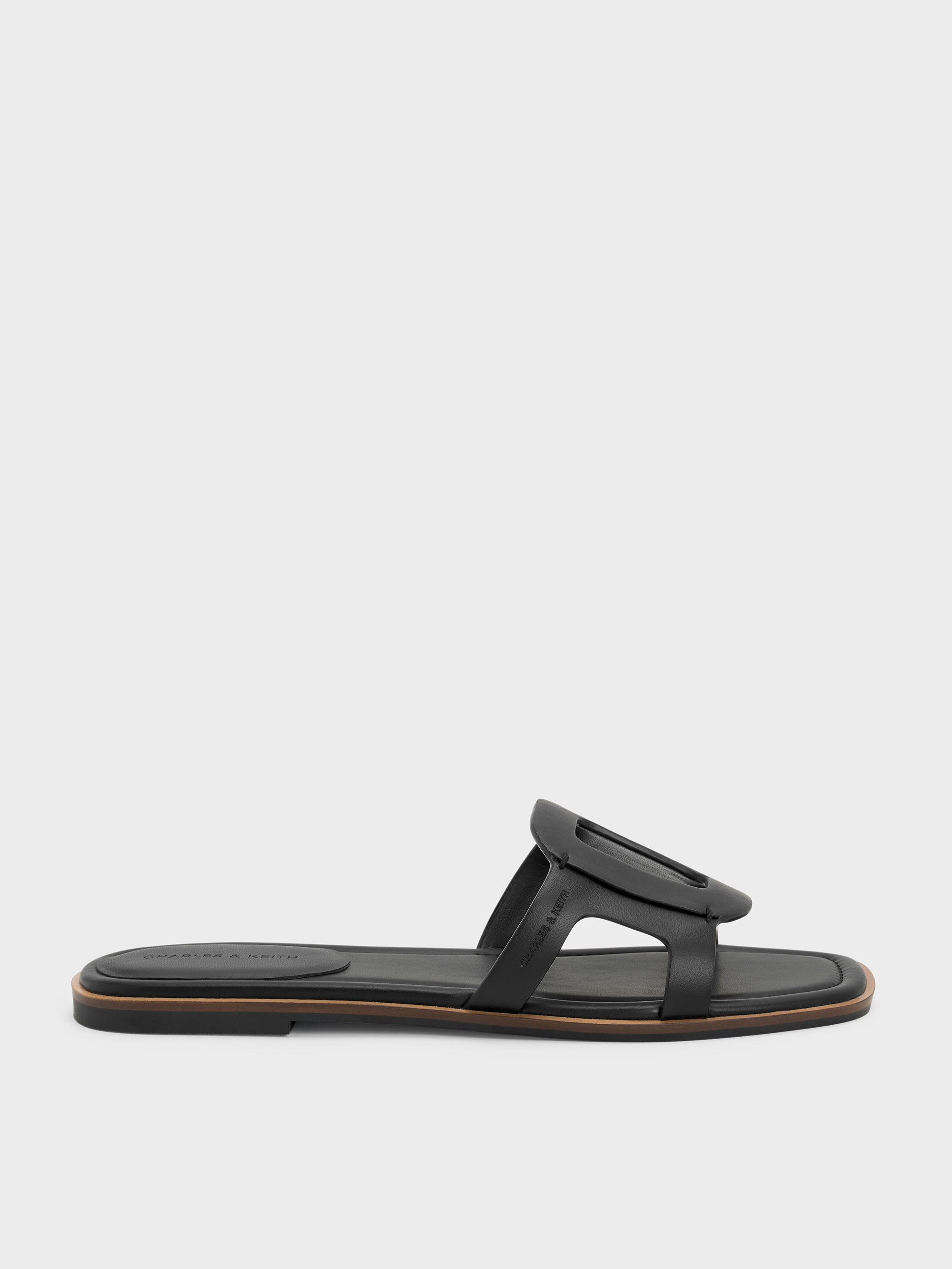 カットアウト スライドサンダル - ブラック | CHARLES & KEITH カットアウト スライドサンダル - ブラック | CHARLES & KEITH