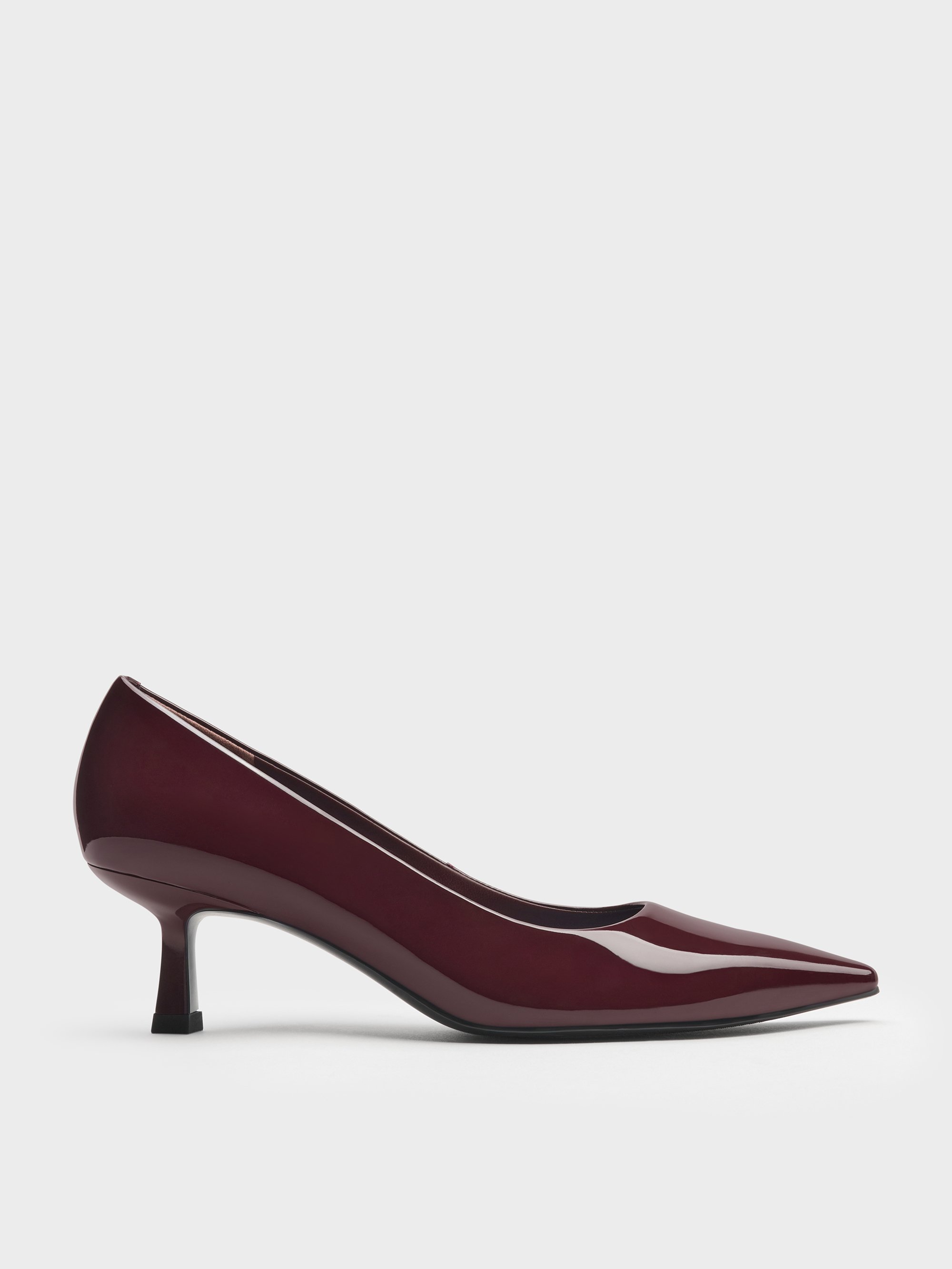 ポインテッド キトゥンヒールパンプス - バーガンディ | CHARLES